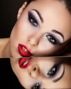 visage femme maquillé